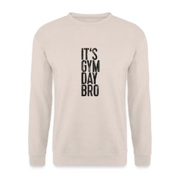 It's Gym Day Bro - Unisex Pullover - Sand - Vorne - Alina (178cm) & Michal (187cm)