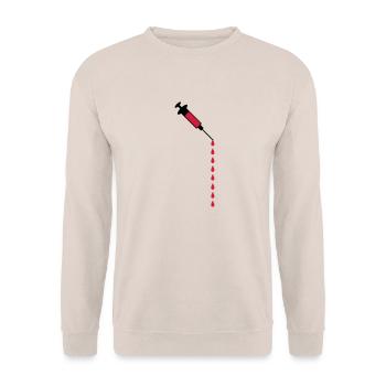 Syringe blood drops weight loss medicine - Unisex Sweatshirt - sand - Front - Alina (178cm) & Michal (187cm)
