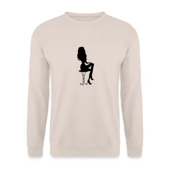 Woman on chair - Unisex Sweatshirt - sand - Front - Alina (178cm) & Michal (187cm)