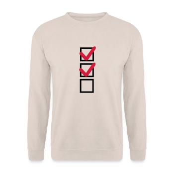 Check - ok - Unisex Sweatshirt - sand - Front - Alina (178cm) & Michal (187cm)