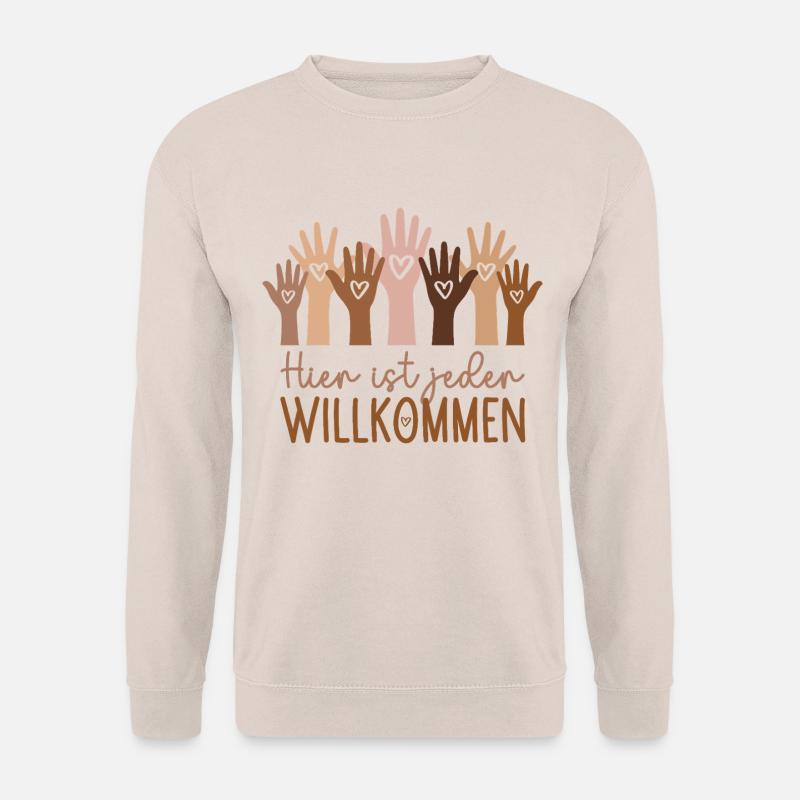 Hier ist jeder willkommen - Unisex Pullover - Sand