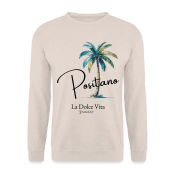 Positano Palm Tree Holiday Beach Lemon Summer Italia - Unisex Sweatshirt - sand - Front - Alina (178cm) & Michal (187cm)