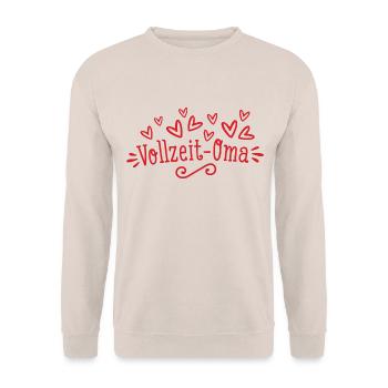 Vollzeit-Oma - Unisex Pullover - Sand - Vorne - Alina (178cm) & Michal (187cm)