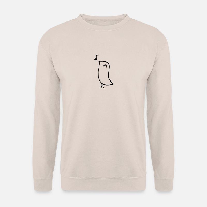 Singender Vogel – minimalistisches Strichzeichnung - Unisex Pullover - Sand