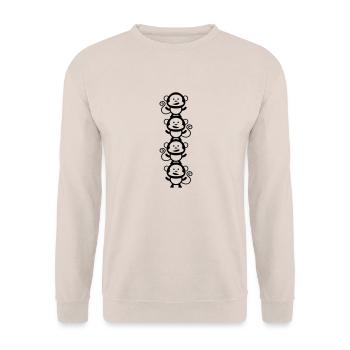 affen zirkus bande comic - Unisex Pullover - Sand - Vorne - Alina (178cm) & Michal (187cm)