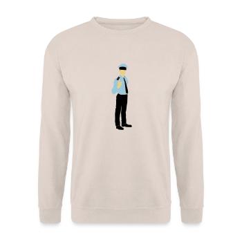 Polizist - Unisex Pullover - Sand - Vorne - Alina (178cm) & Michal (187cm)