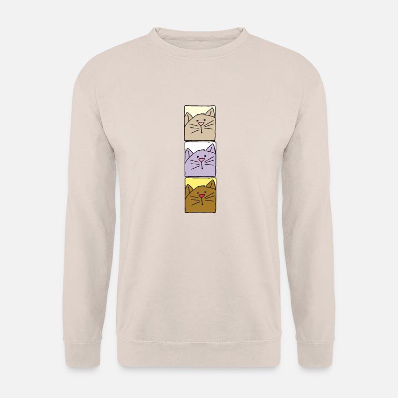 katze dreifach bunt - Unisex Pullover - Sand