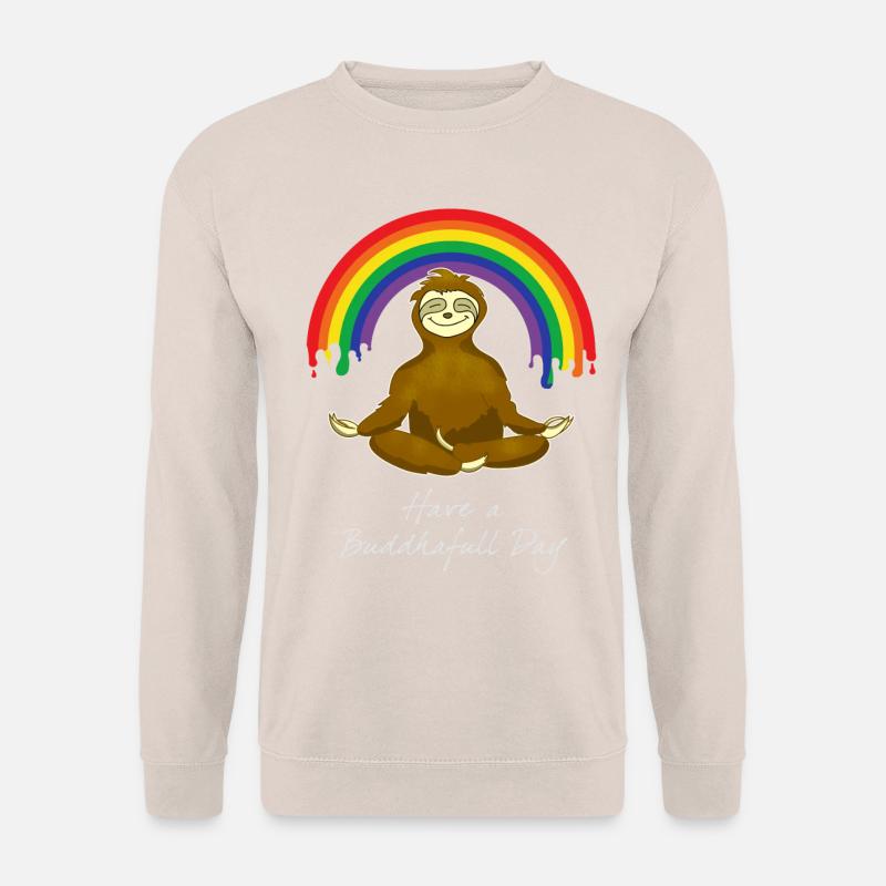yoga faultier buddha om meditation CSD lbgtq+ chil - Unisex Pullover - Sand