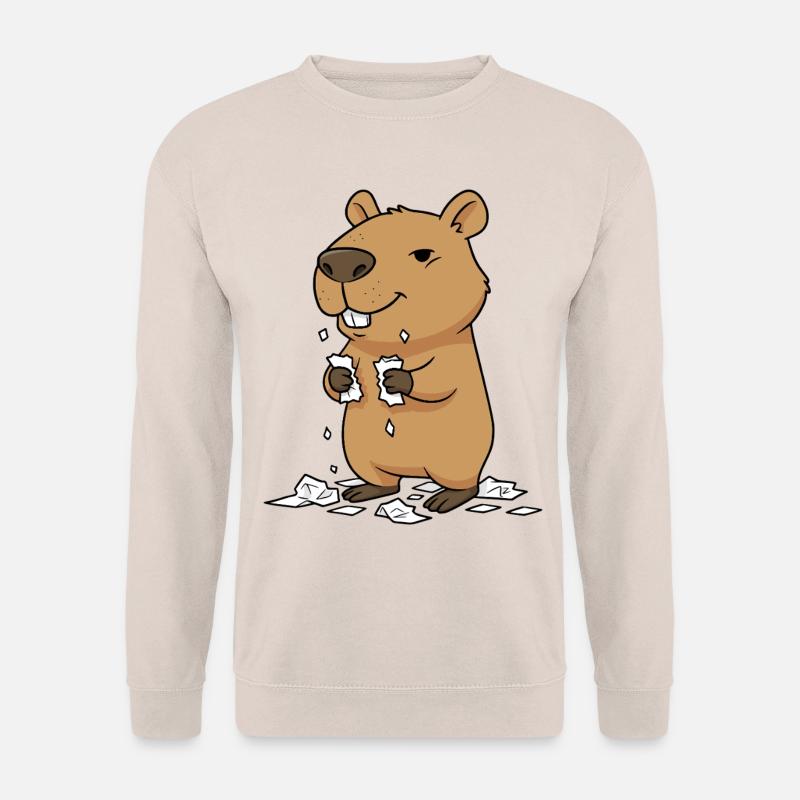 Capybara eats homework - Unisex Sweatshirt - sand