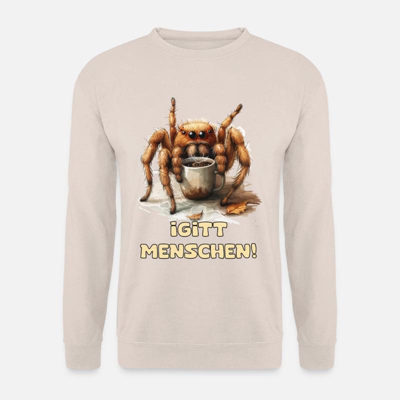 Coffee Spider Wit - Unisex Sweatshirt - sand