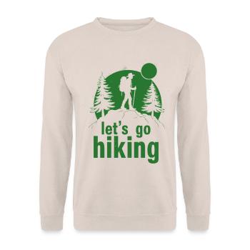 Let's go hiking mountaineer hiker silhouette - Unisex Sweatshirt - sand - Front - Alina (178cm) & Michal (187cm)