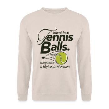 Invest in Tennis Balls Design for Tennis Players - Unisex Sweatshirt - sand - Front - Alina (178cm) & Michal (187cm)