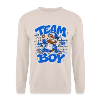 Team Boy Révélation Genre Garçon Bébé Cadeau - Sweat-shirt Unisexe - sable - Devant - Alina (178cm) & Michal (187cm)