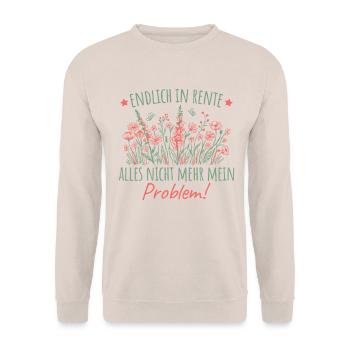Rentnerin Wildblumen Abschied Kollegin Rente - Unisex Pullover - Sand - Vorne - Alina (178cm) & Michal (187cm)