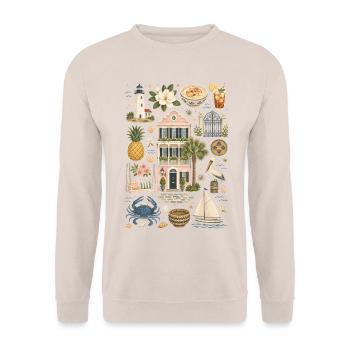 Charleston | Sud, Côte et Charme - Sweat-shirt Unisexe - sable - Devant - Alina (178cm) & Michal (187cm)