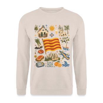 Catalonia | Gaudí, Coast & Pleasure - Unisex Sweatshirt - sand - Front - Alina (178cm) & Michal (187cm)