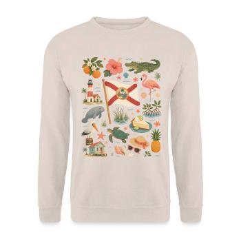 Florida | Sun, Coast & Tropics - Unisex Sweatshirt - sand - Front - Alina (178cm) & Michal (187cm)
