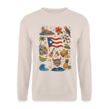 Puerto Rico | Caribbean, Music & Island Feeling - Unisex Sweatshirt - sand - Front - Alina (178cm) & Michal (187cm)