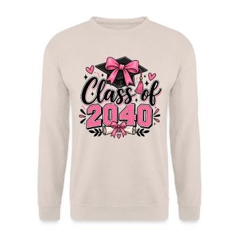 Class of 2040 Graduation Dream - Unisex Sweatshirt - sand - Front - Alina (178cm) & Michal (187cm)