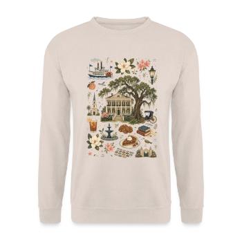Savannah | Sud, Chênes & Charme - Sweat-shirt Unisexe - sable - Devant - Alina (178cm) & Michal (187cm)