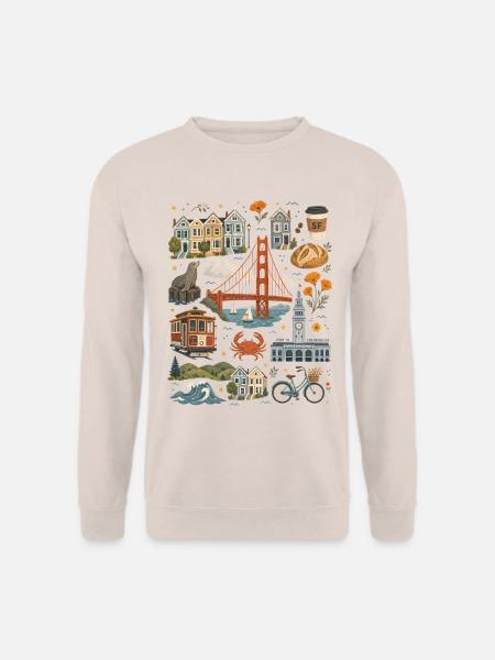 San Francisco | Golden Gate & Küstenflair - Unisex Pullover - Sand