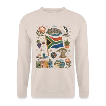 South Africa | Cape Town, Coast & Wilderness - Unisex Sweatshirt - sand - Front - Alina (178cm) & Michal (187cm)