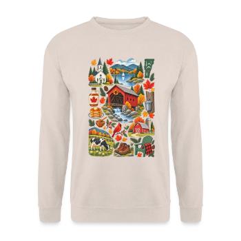 Amour du Vermont | Automne et pays d’érable - Sweat-shirt Unisexe - sable - Devant - Alina (178cm) & Michal (187cm)