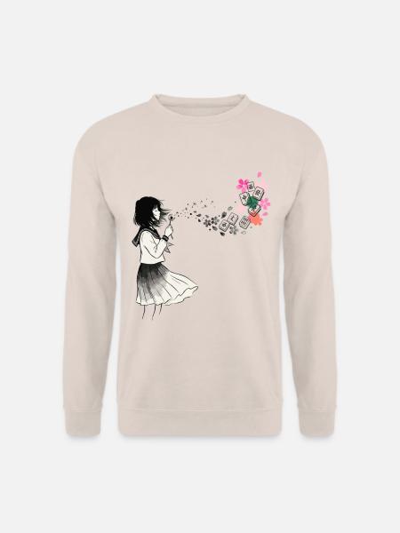 Mahjong Mädchen Japanisches Design - Unisex Pullover - Sand