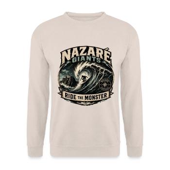 Nazaré Surfen - Unisex Pullover - Sand - Vorne - Alina (178cm) & Michal (187cm)