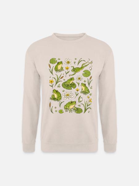 Frösche am Teich | Natur & Amphibien - Unisex Pullover - Sand