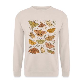 Nachtfalter | Motten & Naturkunde - Unisex Pullover - Sand - Vorne - Alina (178cm) & Michal (187cm)