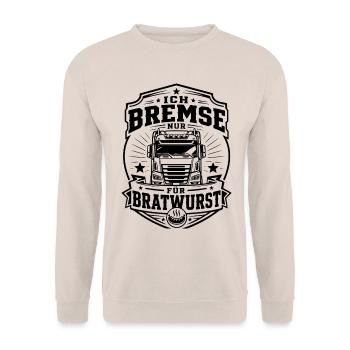 Trucker Bratwurst - Unisex Pullover - Sand - Vorne - Alina (178cm) & Michal (187cm)
