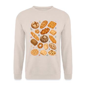 Brotvielfalt | Bäckerei & Sauerteig - Unisex Pullover - Sand - Vorne - Alina (178cm) & Michal (187cm)