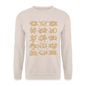 Knotenkunde | Seemannsknoten & Tauwerk - Unisex Pullover - Sand - Vorne - Alina (178cm) & Michal (187cm)