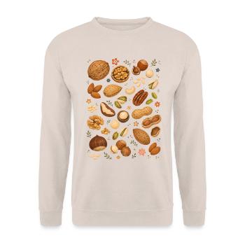 Nüsse & Kerne - Unisex Pullover - Sand - Vorne - Alina (178cm) & Michal (187cm)