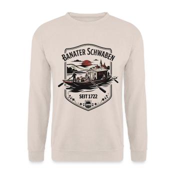 Banater Schwaben | Schwabenzug 1722 | Donau - Unisex Pullover - Sand - Vorne - Alina (178cm) & Michal (187cm)