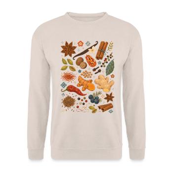Gewürze | Kräuter & Gewürzmischungen - Unisex Pullover - Sand - Vorne - Alina (178cm) & Michal (187cm)