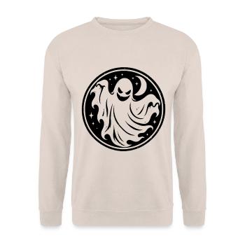 Halloween Geist - Unisex Pullover - Sand - Vorne - Alina (178cm) & Michal (187cm)