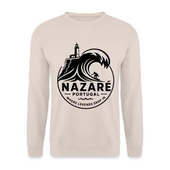 Nazaré Big Wave - Unisex Pullover - Sand - Vorne - Alina (178cm) & Michal (187cm)