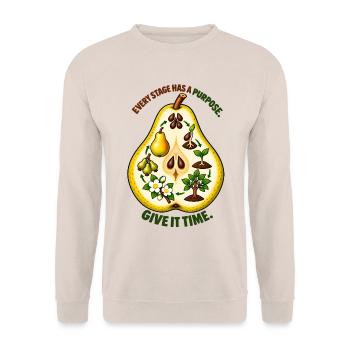 Birne – Die Kunst des Anbaus - Unisex Pullover - Sand - Vorne - Alina (178cm) & Michal (187cm)