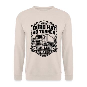 Trucker 40 Tonnen - Unisex Pullover - Sand - Vorne - Alina (178cm) & Michal (187cm)