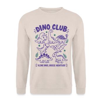 Dino Club – Kleine Dinos, große Abenteuer - Unisex Pullover - Sand - Vorne - Alina (178cm) & Michal (187cm)