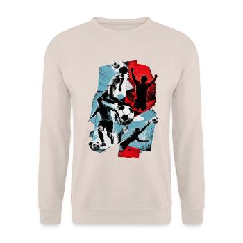 Fußball - Unisex Pullover - Sand - Vorne - Alina (178cm) & Michal (187cm)