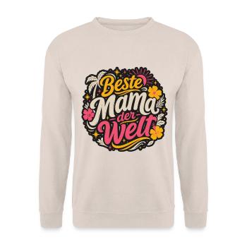 Beste Mama der Welt - Unisex Pullover - Sand - Vorne - Alina (178cm) & Michal (187cm)