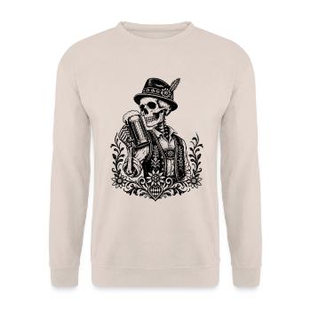 Bayerischer Totenkopf - Unisex Pullover - Sand - Vorne - Alina (178cm) & Michal (187cm)