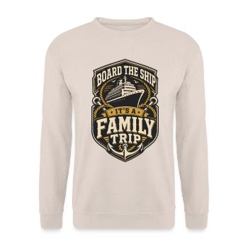 Board the Ship It's a Family Trip - Unisex Pullover - Sand - Vorne - Alina (178cm) & Michal (187cm)