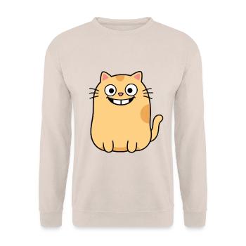 Katze - Unisex Pullover - Sand - Vorne - Alina (178cm) & Michal (187cm)