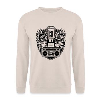 Retro Technik - Unisex Pullover - Sand - Vorne - Alina (178cm) & Michal (187cm)