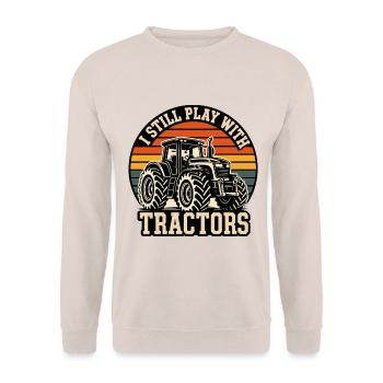 I Still Play With Tractors - Unisex Pullover - Sand - Vorne - Alina (178cm) & Michal (187cm)