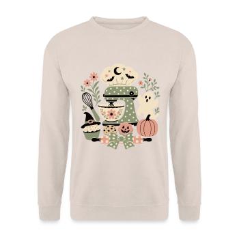 Halloween Backen - Unisex Pullover - Sand - Vorne - Alina (178cm) & Michal (187cm)